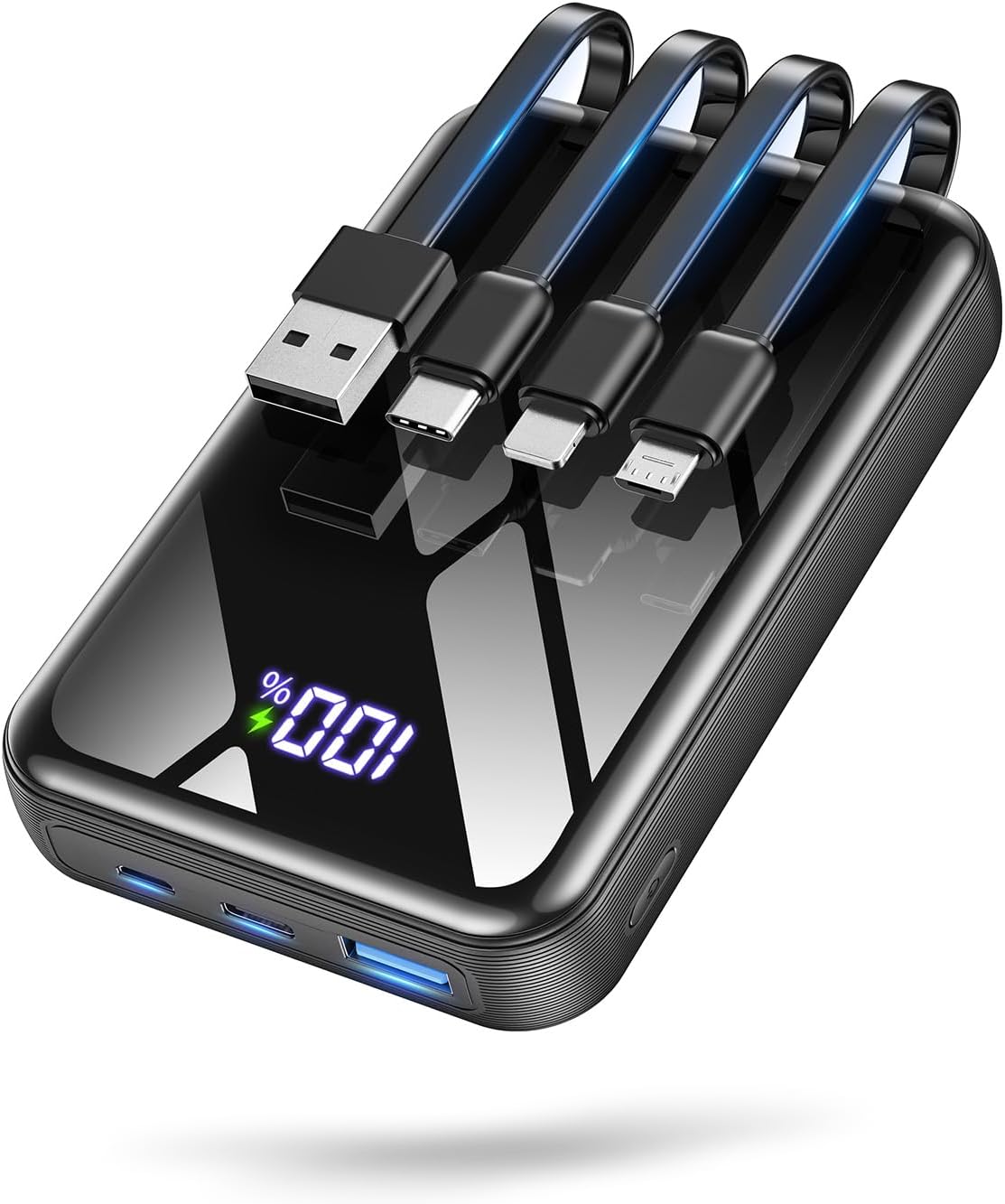 CARGADOR PORTÁTIL DE 50000 MAH, CARGADOR PORTÁTIL DE CARGA RÁPIDA DE 22.5 W CON CABLES INTEGRADOS, PAQUETE DE BATERÍA - 1