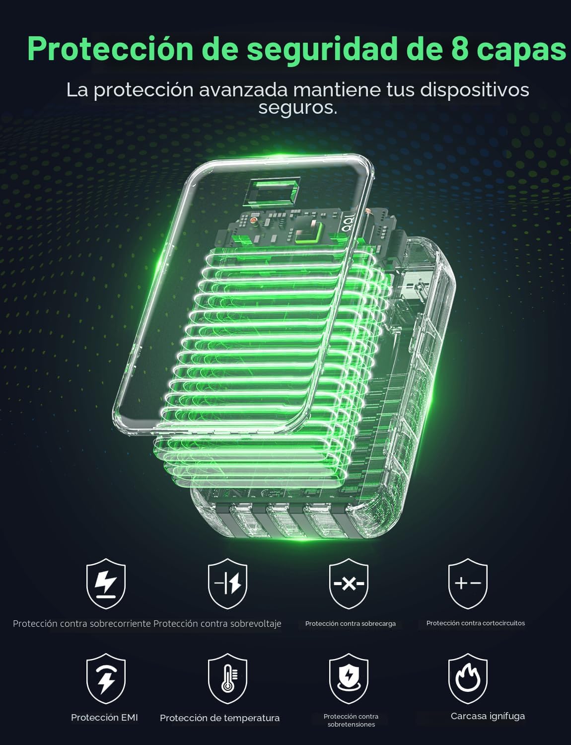 CARGADOR PORTÁTIL DE 50000 MAH, CARGADOR PORTÁTIL DE CARGA RÁPIDA DE 22.5 W CON CABLES INTEGRADOS, PAQUETE DE BATERÍA - 7