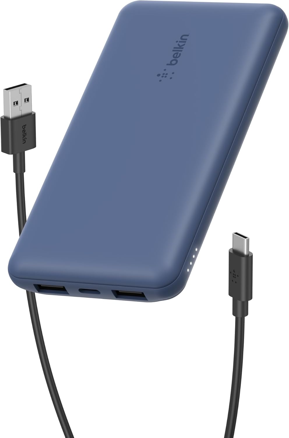 BELKIN CARGADOR PORTÁTIL, BANCO DE ENERGÍA USB C DE 10000 MAH CON 2 PUERTOS USB-A, 15 W CON CABLE TIPO C A TIPO A - IPHONE - 1