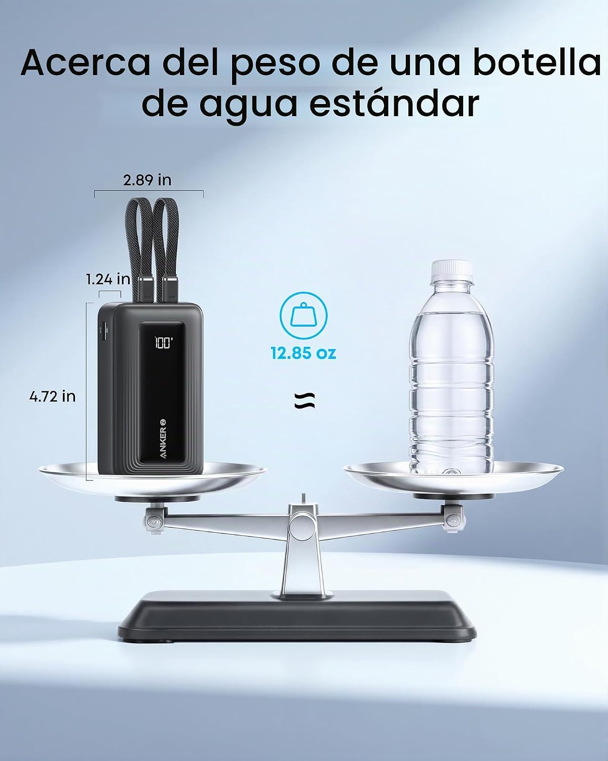 ANKER POWER BANK, CARGADOR PORTÁTIL RÁPIDO DE 20,000MAH 30W MAX CON USB-C INCORPORADO Y CABLES LIGHTNING CERTIFICADOS MFI, - 7