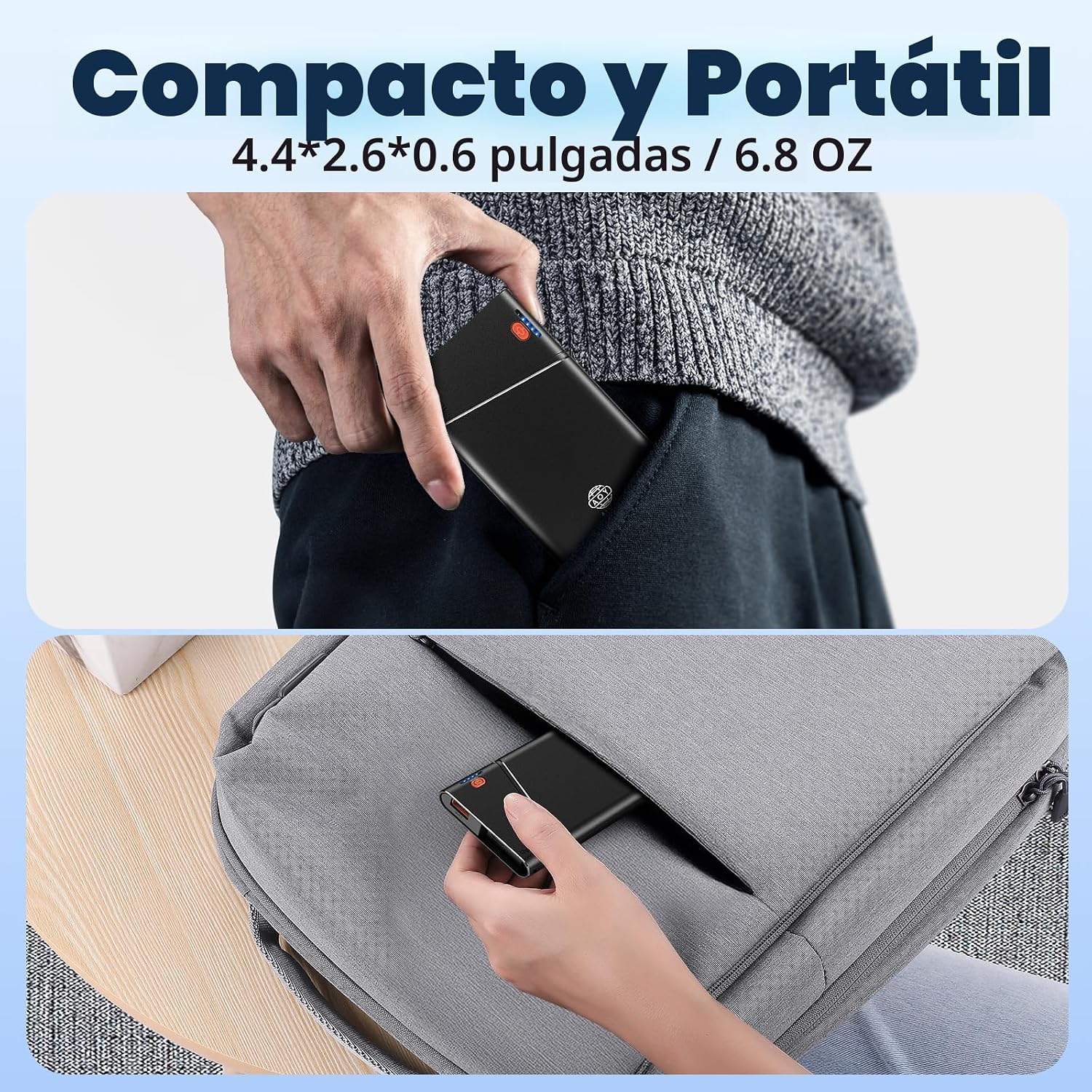 AAOYUN CARGADOR PORTÁTIL POWER BANK, 10000MAH 22.5W PD CARGA RÁPIDA POWERBANK CON CABLE USB C INTEGRADO, BATERÍA EXTERNA - 7