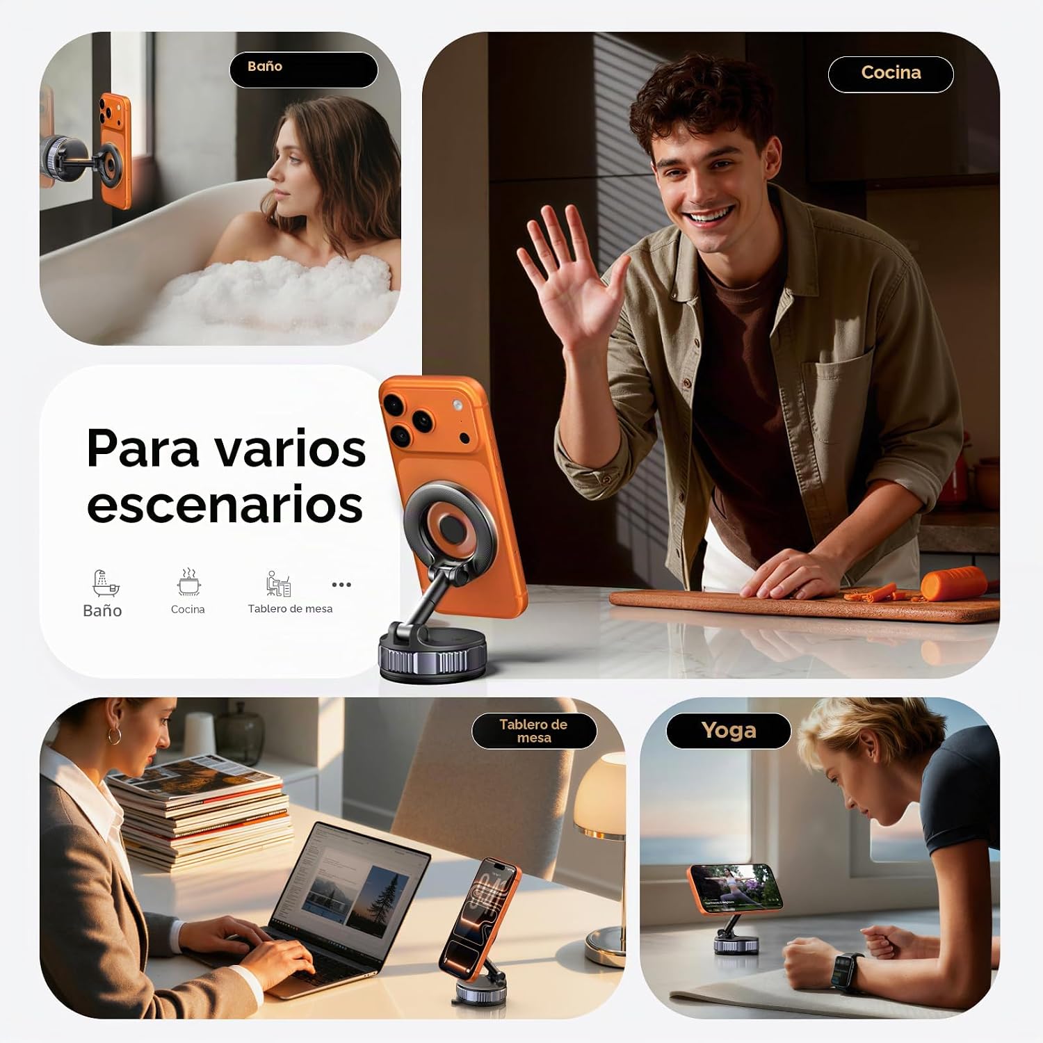 UGREEN MAGSAFE - SOPORTE DE TELÉFONO PARA AUTOMÓVIL, 80 LIBRAS DE SUCCIÓN - 7