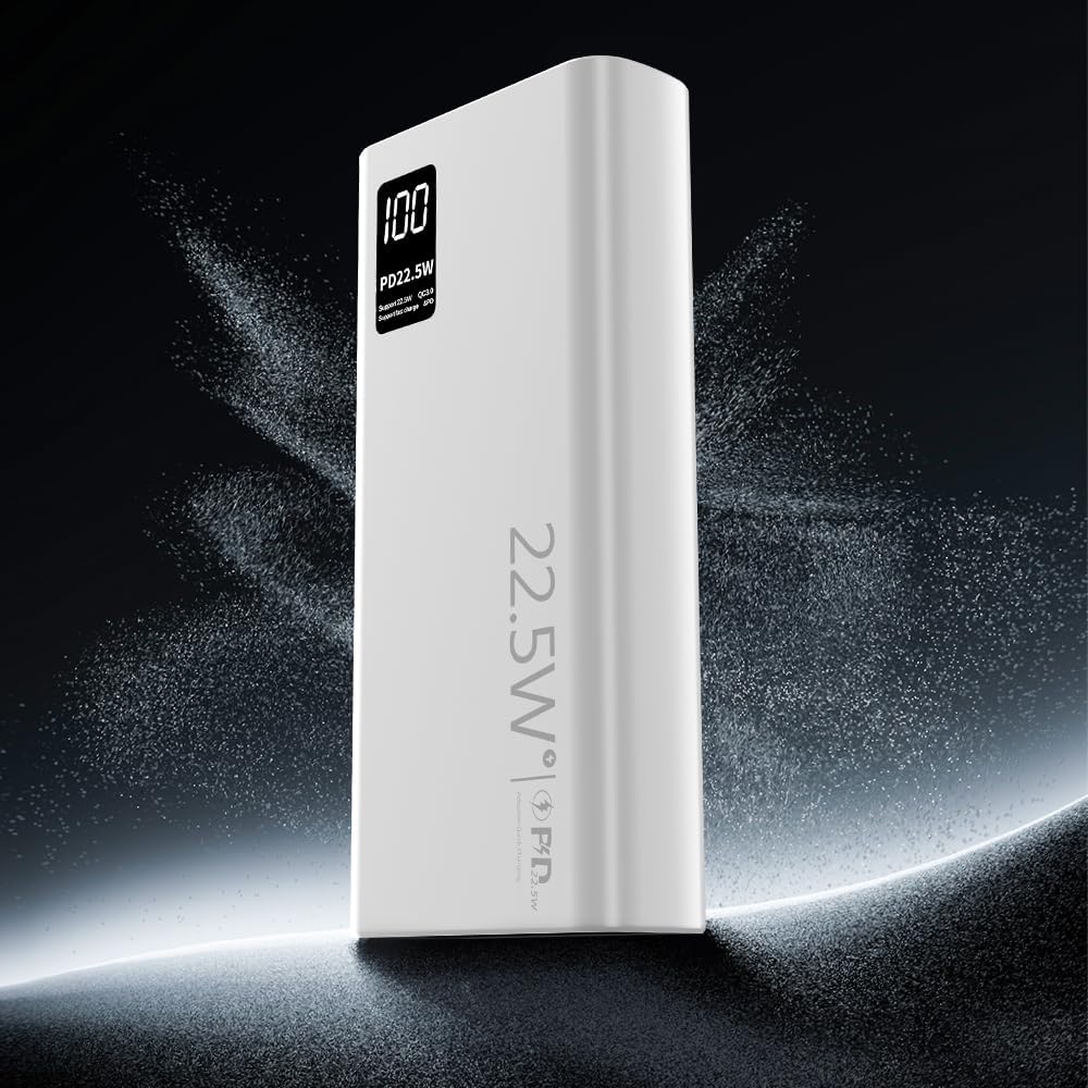FUNNYPANDA CARGADOR PORTÁTIL DE 20000 MAH, 22.5 W USB C ENTRADA Y SALIDA CARGADOR DE ENERGÍA RÁPIDA, PD 3.0 QC 4.0 PANTALLA - 2