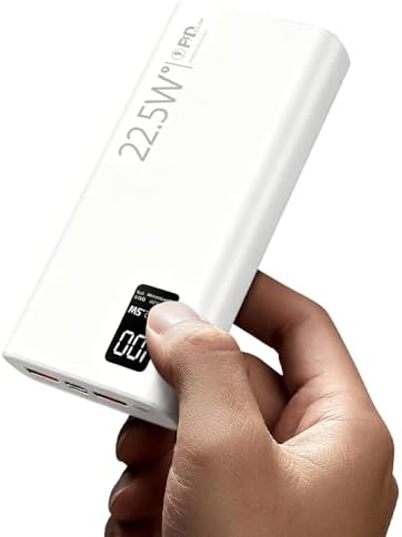 FUNNYPANDA CARGADOR PORTÁTIL DE 20000 MAH, 22.5 W USB C ENTRADA Y SALIDA CARGADOR DE ENERGÍA RÁPIDA, PD 3.0 QC 4.0 PANTALLA - 6