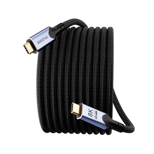 CABLE DE DATOS USB C DE 40 GBPS, CABLE LARGO USB C A USB C TRENZADO, CABLE USB 4 PARA THUNDERBOLT 4 10 PIES/3 M , CABLE - 7