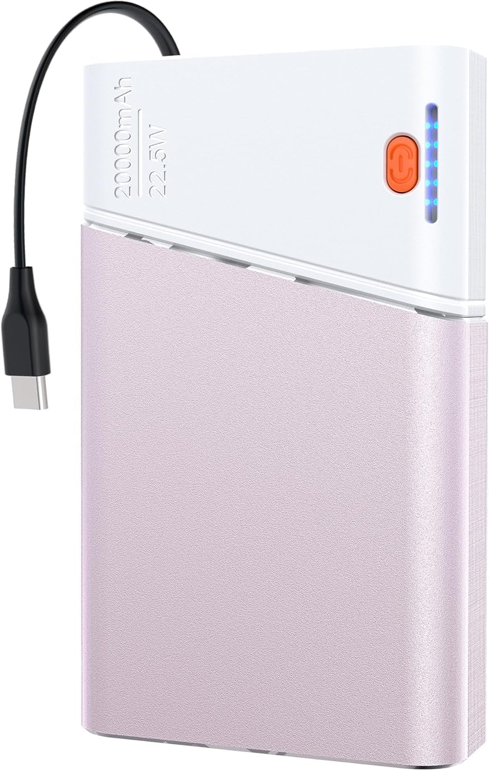 AAOYUN CARGADOR PORTÁTIL DE 20000 MAH, BANCO DE ENERGÍA DE CARGA RÁPIDA PD DE 22.5 W CON CABLE USB C INTEGRADO, BATERÍA - 1