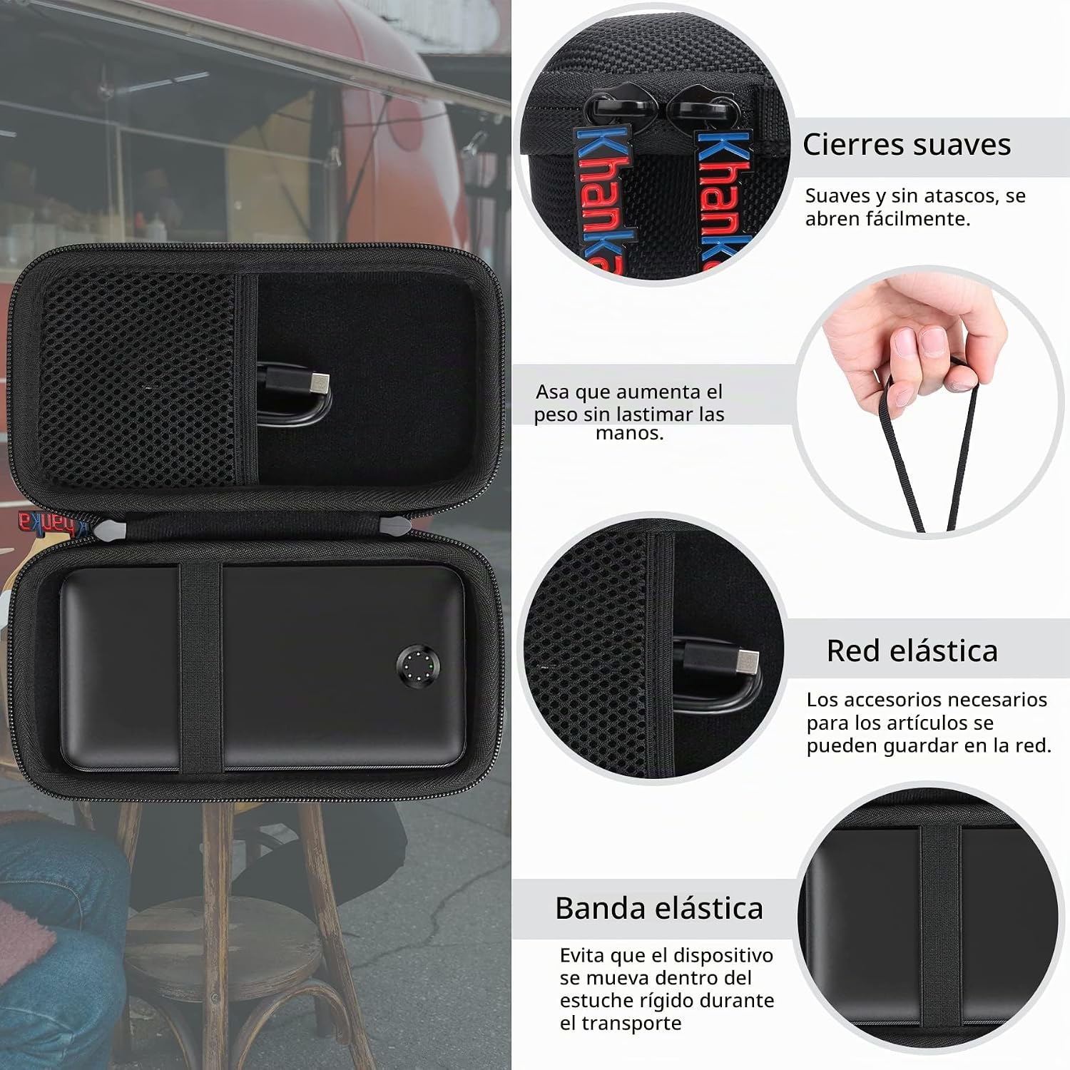 KHANKA ESTUCHE RÍGIDO DE VIAJE PARA BANCO DE ENERGÍA ANKER 347 POWERCORE - 7