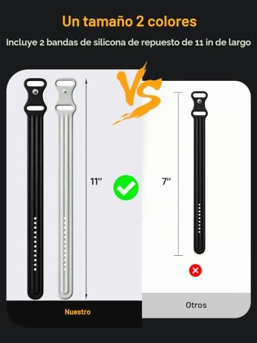 PAQUETE DE 2 BANDAS ACTIVAS DE SILICONA PARA GOOGLE FITBIT AIR, BLANCO Y NEGRO - 7