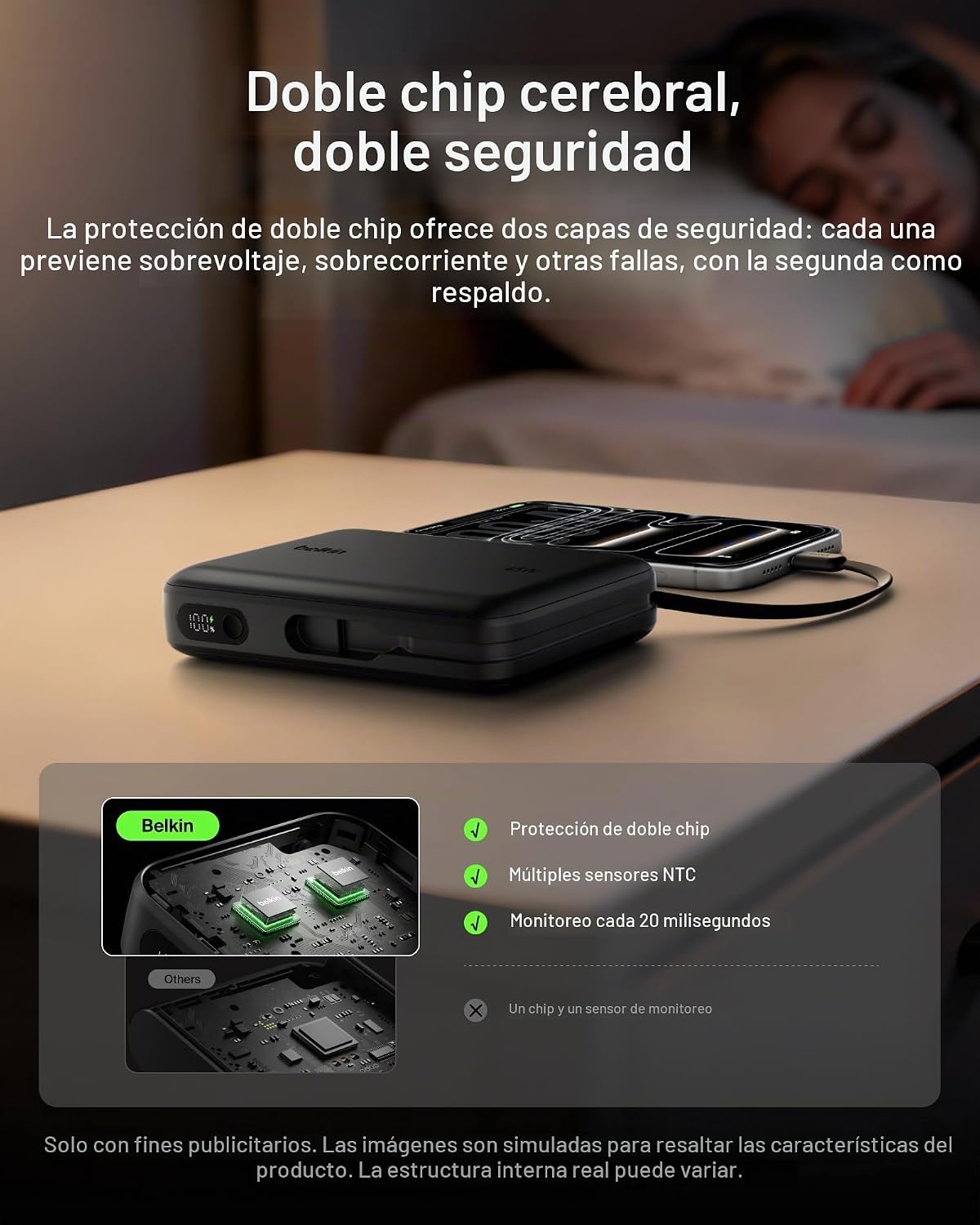 BELKIN BANCO PORTÁTIL DEL PODER DEL CARGADOR DE 20000MAH 45W CON EL CABLE - 7