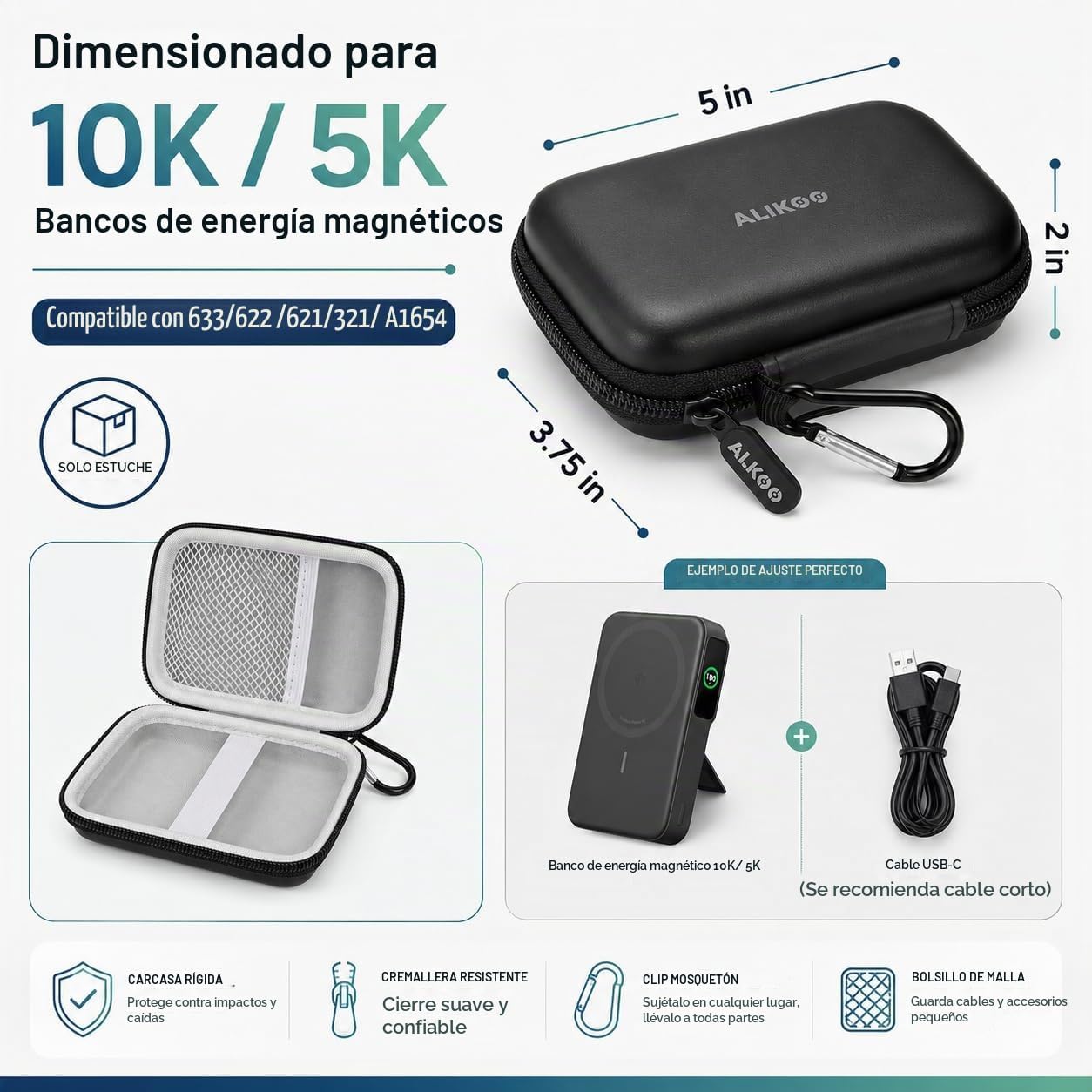ESTUCHE DE CARGADOR PORTÁTIL RÍGIDO PARA BANCO DE ENERGÍA ANKER MAGGO - 2