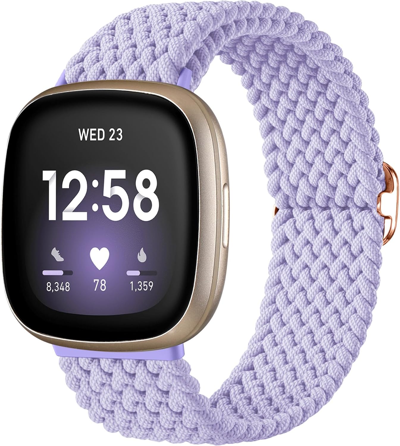 MALEDAN BANDA ELÁSTICA TRENZADA COMPATIBLE CON FITBIT SENSE/VERSA 3/4 Y SENSE 2, CORREA ELÁSTICA SUAVE PARA RELOJ - 1