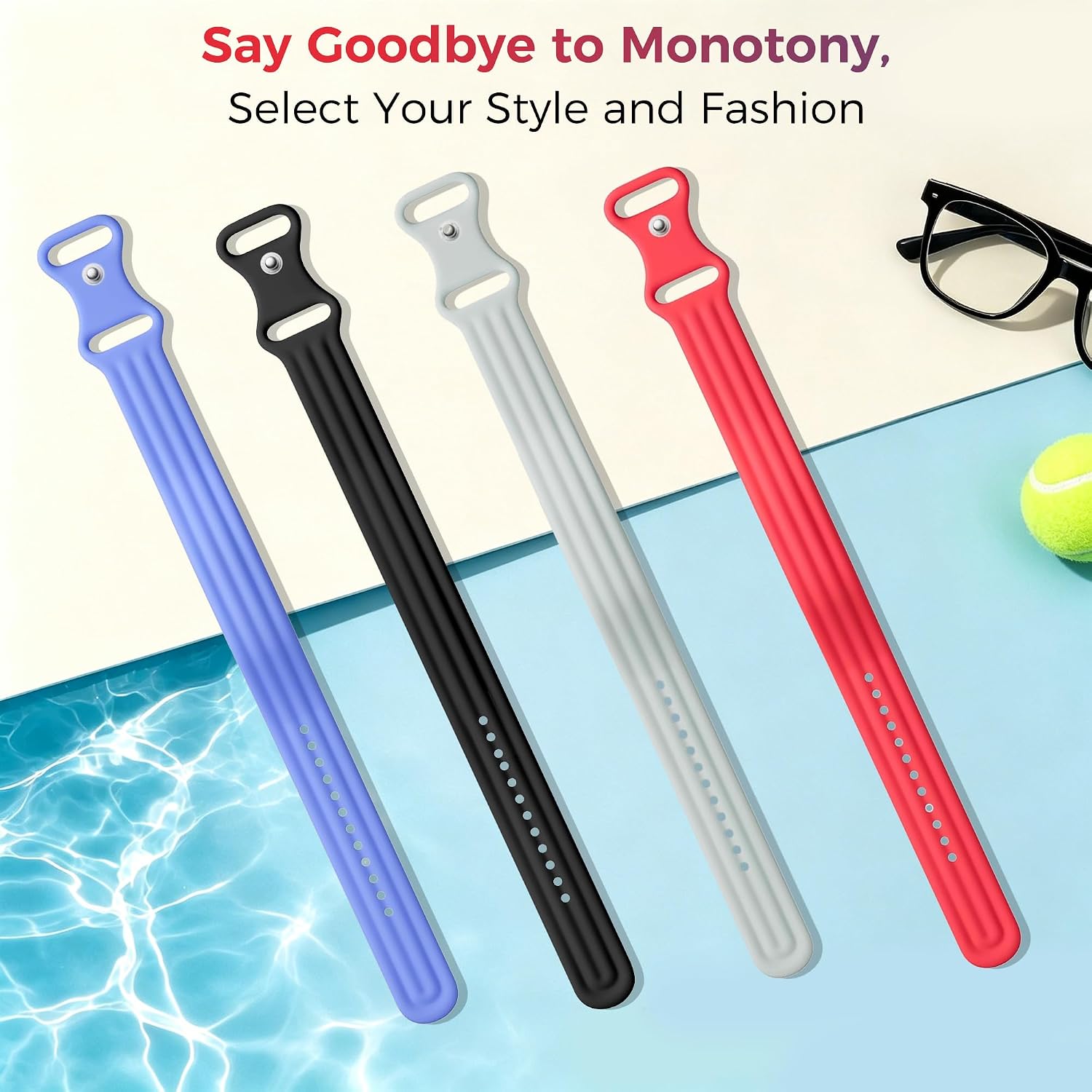 AHASTYLE SPORT SILICONE BANDS COMPATIBLE WITH GOOGLE FITBIT AIR BAND - 7