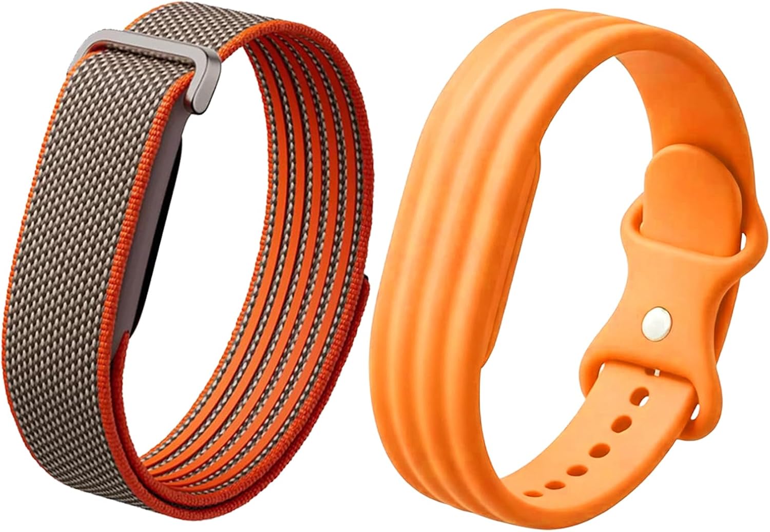 PAQUETE DE 2 BANDAS PARA GOOGLE FITBIT AIR, MATERIAL DE SILICONA Y NAILON CON HEBILLA DE METAL, CORREA ELÁSTICA DEPORTIVA - 1