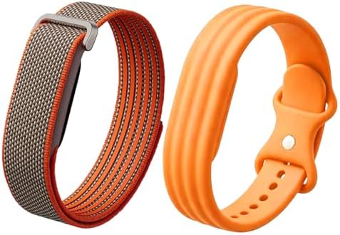 PAQUETE DE 2 BANDAS PARA GOOGLE FITBIT AIR, MATERIAL DE SILICONA Y NAILON CON HEBILLA DE METAL, CORREA ELÁSTICA DEPORTIVA - 7