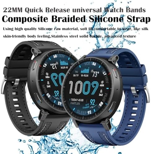 CORREA DE SILICONA DEPORTIVA PARA RELOJ INTELIGENTE SAMSUNG/GARMIN/HUAWEI, CORREA DE REPUESTO DE SILICONA UNIVERSAL DE 0.866 - 7
