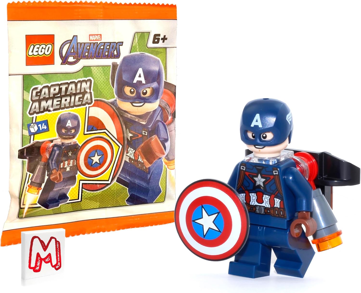 LEGO MARVEL AVENGERS SUPER HEROES MINIFIGURE - CAPITÁN AMÉRICA CON ESCUDO Y CASCO EDICIÓN LIMITADA - 1