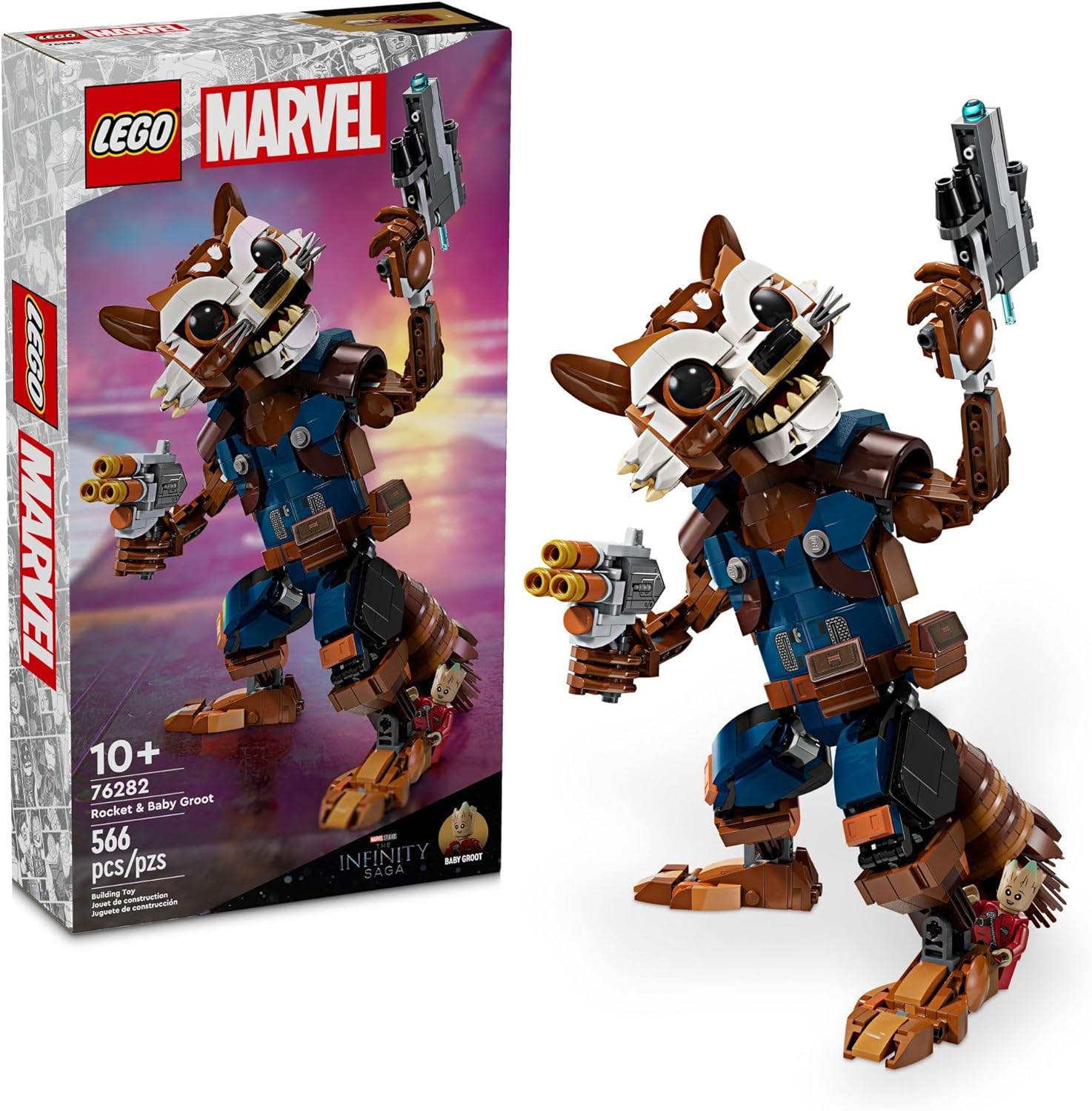 LEGO MARVEL ROCKET Y BABY GROOT MINIFIGURE, JUGUETE DE MARVEL INSPIRADO EN GUARDIANES DE LA GALAXIA PARA NIÑOS, FIGURA - 1