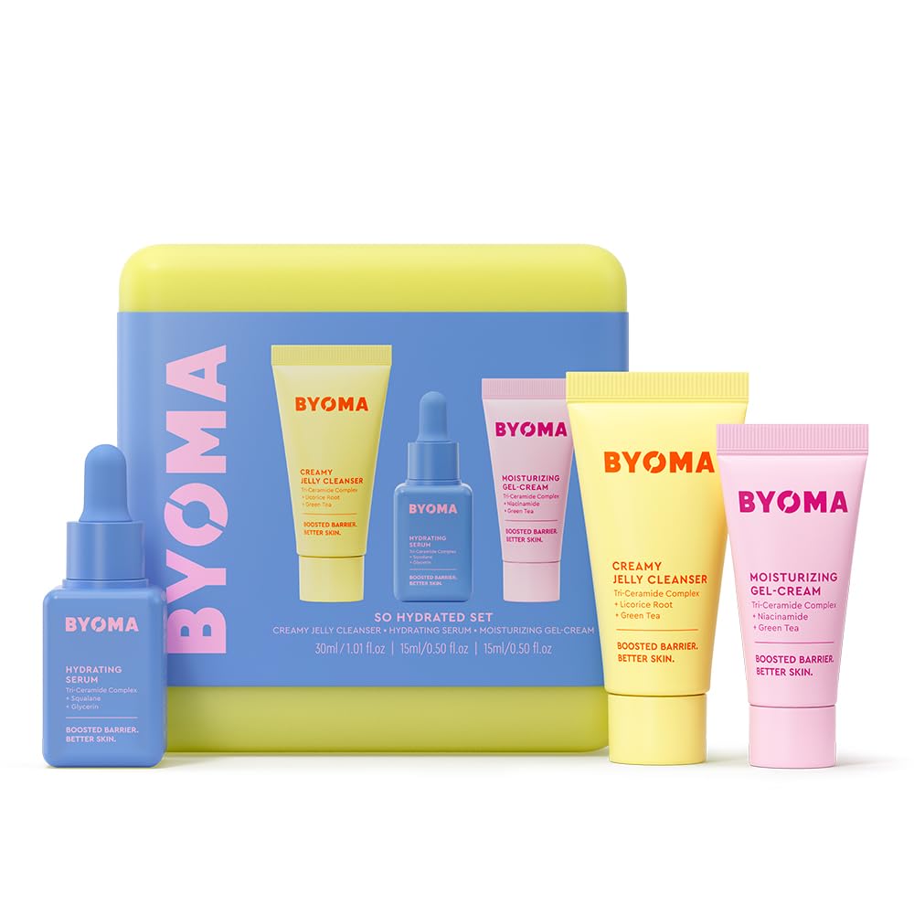 BYOMA SO HYDRATED KIT DE MAQUILLAJE SET - LIMPIADOR DE GELATINA, SUERO HIDRATANTE, CREMA EN GEL - 1