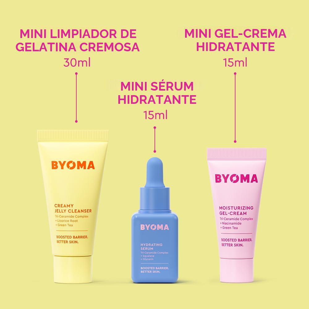 BYOMA SO HYDRATED KIT DE MAQUILLAJE SET - LIMPIADOR DE GELATINA, SUERO HIDRATANTE, CREMA EN GEL - 2