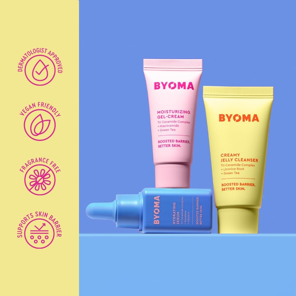 BYOMA SO HYDRATED KIT DE MAQUILLAJE SET - LIMPIADOR DE GELATINA, SUERO HIDRATANTE, CREMA EN GEL - 6