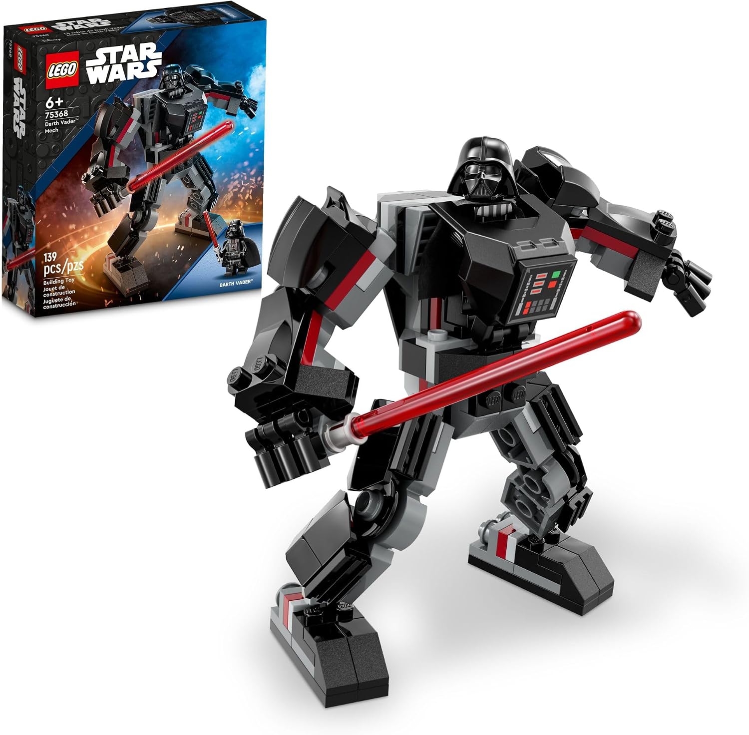LEGO STAR WARS DARTH VADER MECH 75368 FIGURA DE ACCIÓN DE STAR WARS CONSTRUIBLE, ESTE JUGUETE COLECCIONABLE DE STAR WARS - 1