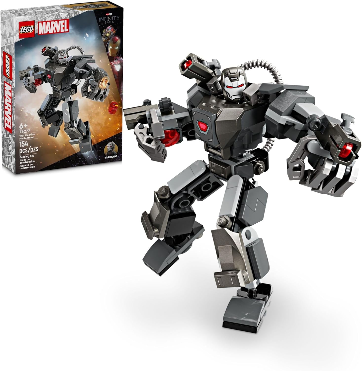 LEGO MARVEL WAR MACHINE MECH ARMOR, FIGURA DE ACCIÓN DE MARVEL CONSTRUIBLE PARA NIÑOS CON 3 LANZADORES DE PROYECTILES, - 1