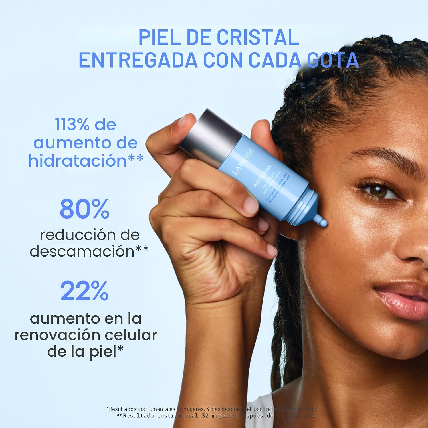 SUERO FACIAL LANEIGE WATER BANK AQUA SUERO EXFOLIANTE E HIDRATANTE DE K-BEAUTY EXFOLIACIÓN SUAVE AHA BHA PHA IMPULSO - 7
