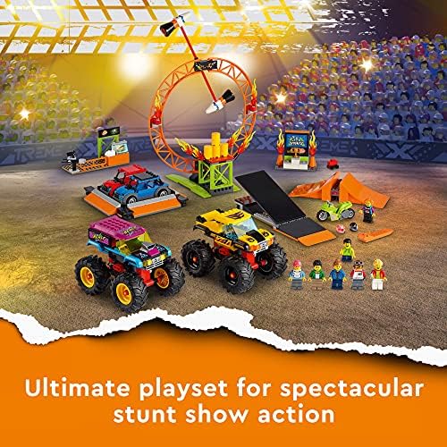 LEGO CITY STUNT SHOW ARENA 60295 - JUEGO DE JUGUETES DE CONSTRUCCIÓN CON 2 CAMIONES MONSTRUO, 2 AUTOS PLEGABLES, - 7