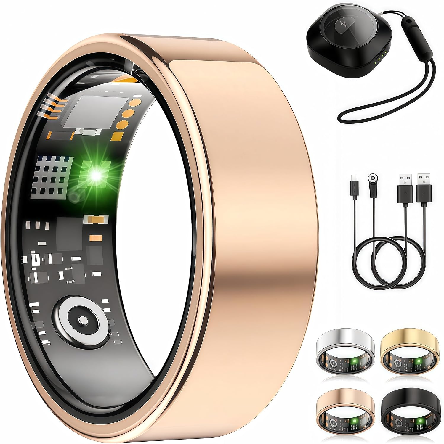 SMART RING FOR WOMEN MEN, FITNESS RING WITHOUT SUBSCRIPTION, ROSEGOLD,8 - 1