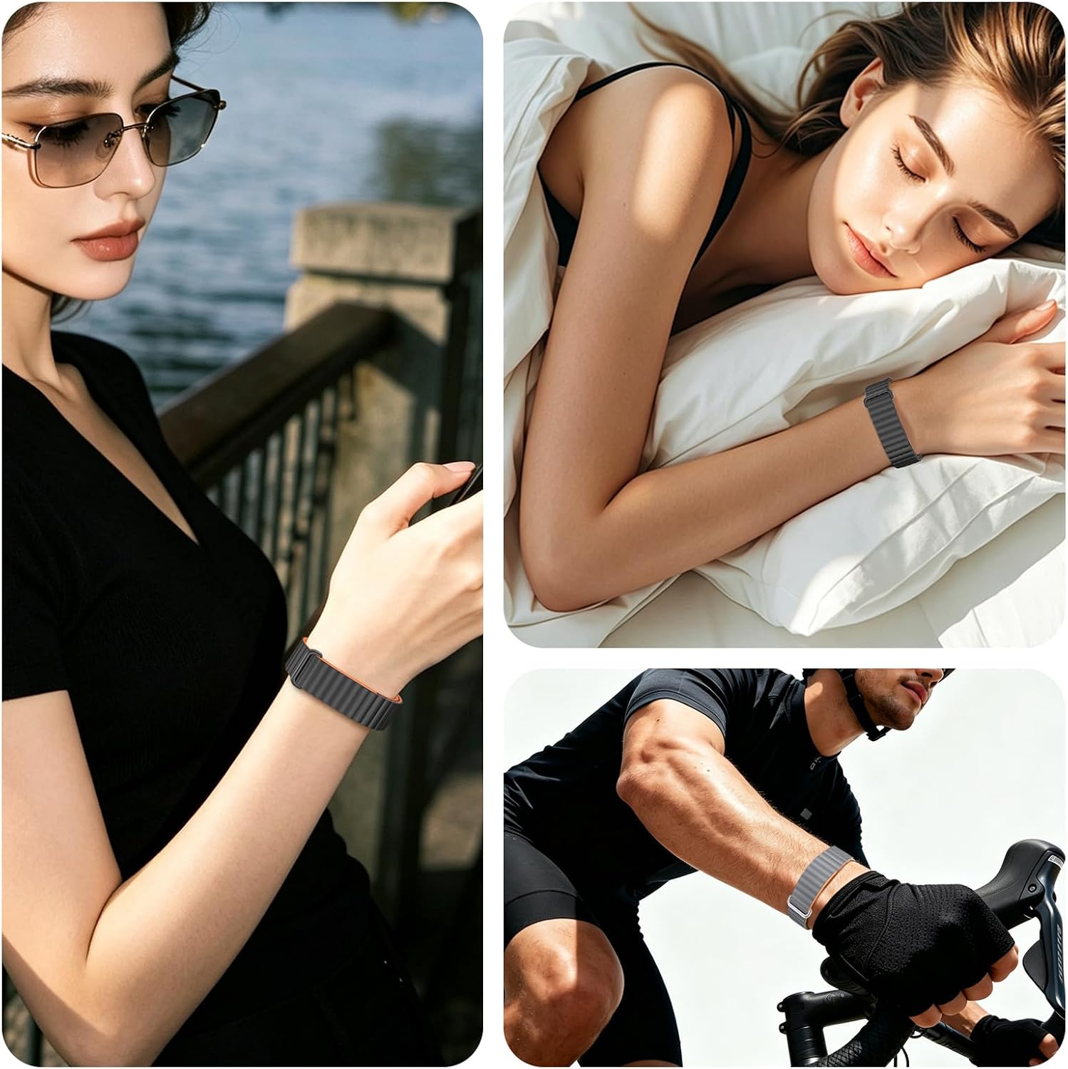 HANDODO MAGNETIC SILICONE WATCH BAND COMPATIBLE WITH FITBIT AIR - 7