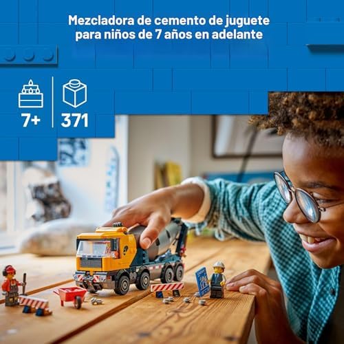 LEGO CITY CAMIÓN MEZCLADOR DE CEMENTO DE CONSTRUCCIÓN PARA NIÑOS Y NIÑAS, EDADES 7 - JUGUETE DE CONSTRUCCIÓN DE JUEGO DE ROL - 7