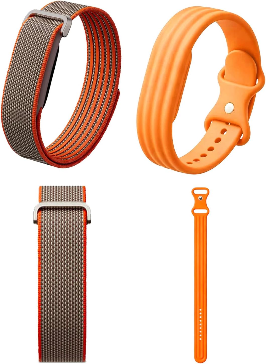 PAQUETE DE 2 BANDAS COMPATIBLES CON GOOGLE FITBIT AIR ACTIVITY TRACKER, CORREA DEPORTIVA DE SILICONA Y CORREA DE NAILON - 1