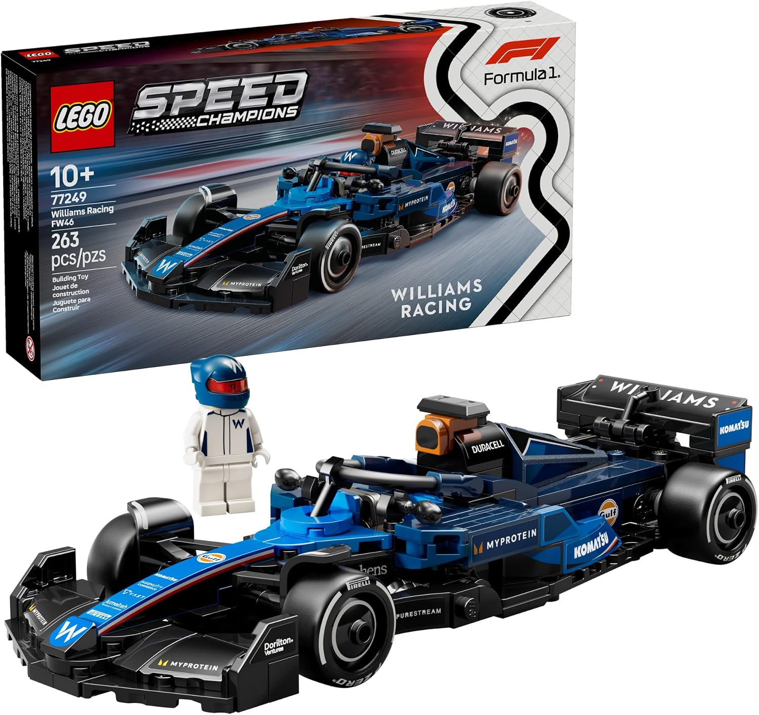 LEGO SPEED CHAMPIONS WILLIAMS RACING FW46 F1 - JUEGO DE CONSTRUCCIÓN PARA NIÑOS, NIÑOS Y NIÑAS, A PARTIR DE 10 AÑOS, AUTO - 1