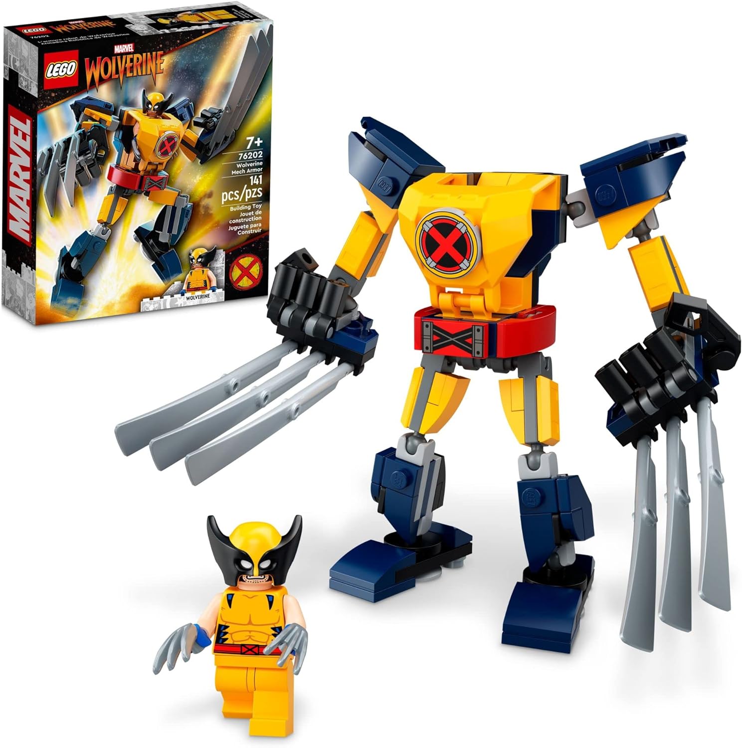 LEGO MARVEL WOLVERINE MECH ARMOR 76202 KIT DE CONSTRUCCIÓN MECH COLECCIONABLE Y MINIFIGURA PARA FANÁTICOS DE WOLVERINE - 1