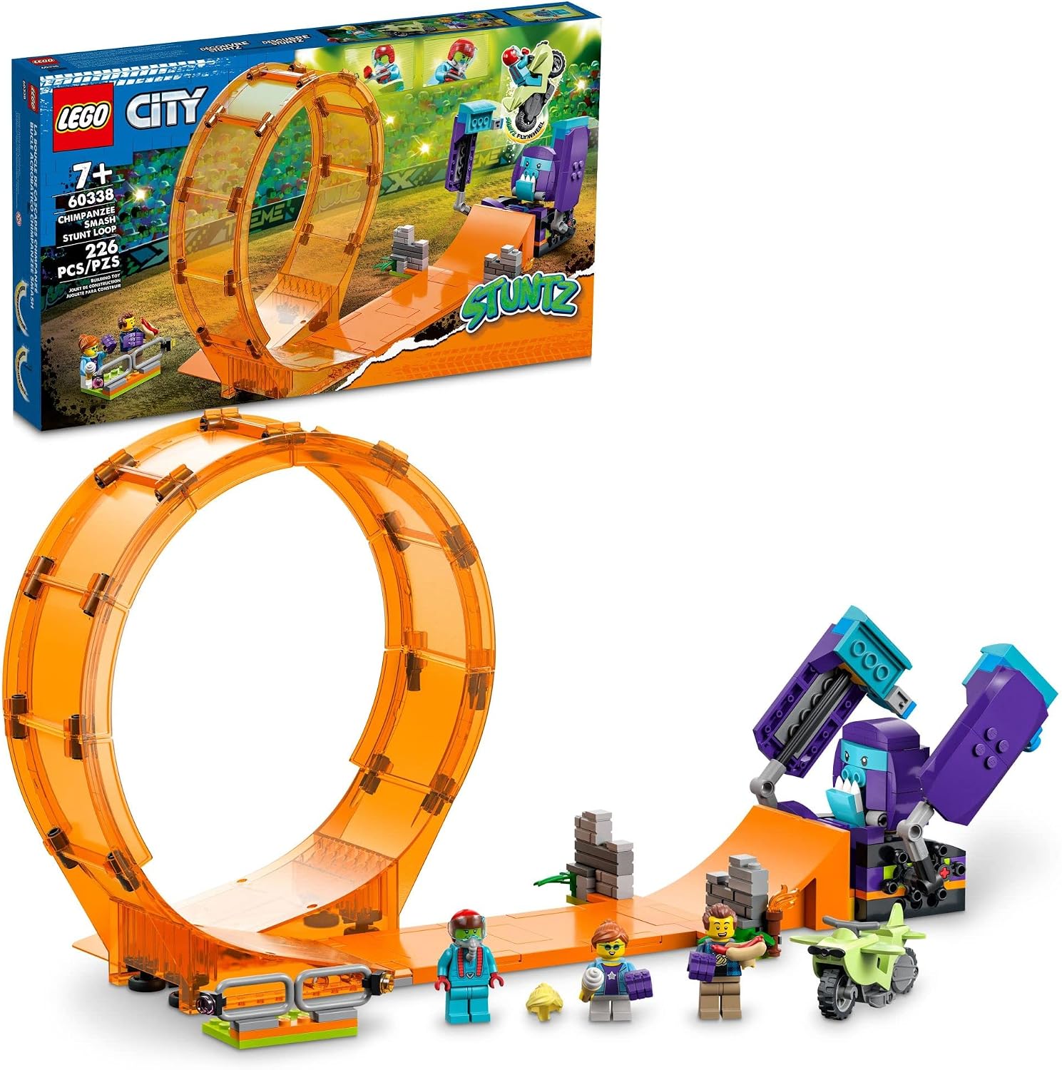 LEGO CITY STUNTZ SMASHING CHIMPANCÉ STUNT LOOP 60338 - JUEGO DE JUGUETES DE CONSTRUCCIÓN PARA NIÑOS, NIÑAS Y NIÑOS A PARTIR - 1
