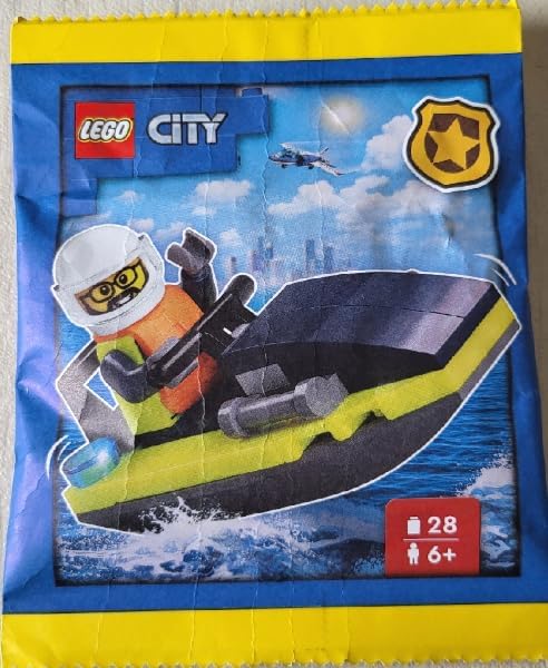 LEGO CIUDAD: MINIFIGURA DE OFICIAL DE POLICÍA CON MOTO ACUÁTICA - A PARTIR DE 6 AÑOS - 4