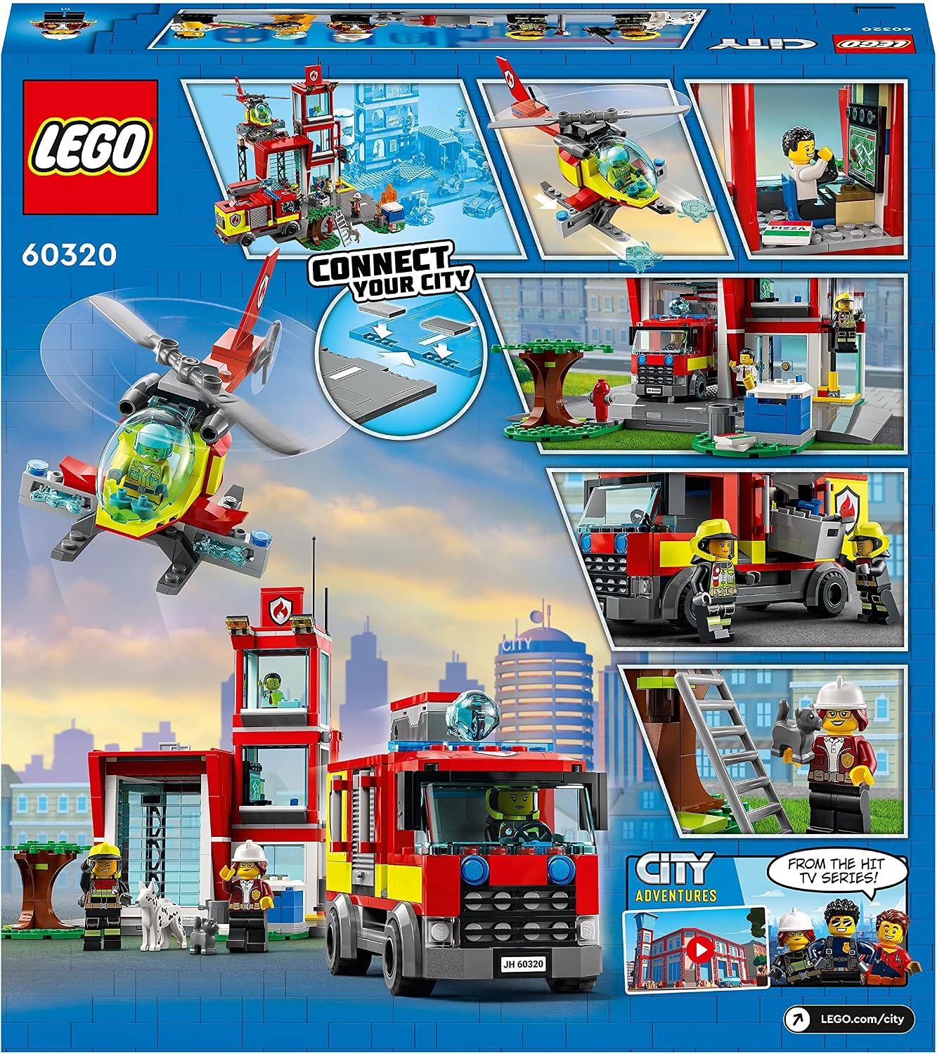 LEGO JUEGO DE ESTACIÓN DE BOMBEROS CITY 60320 CON GARAJE, HELICÓPTERO Y CAMIÓN DE BOMBEROS, JUGUETES MÁS MINIFIGURAS - 7