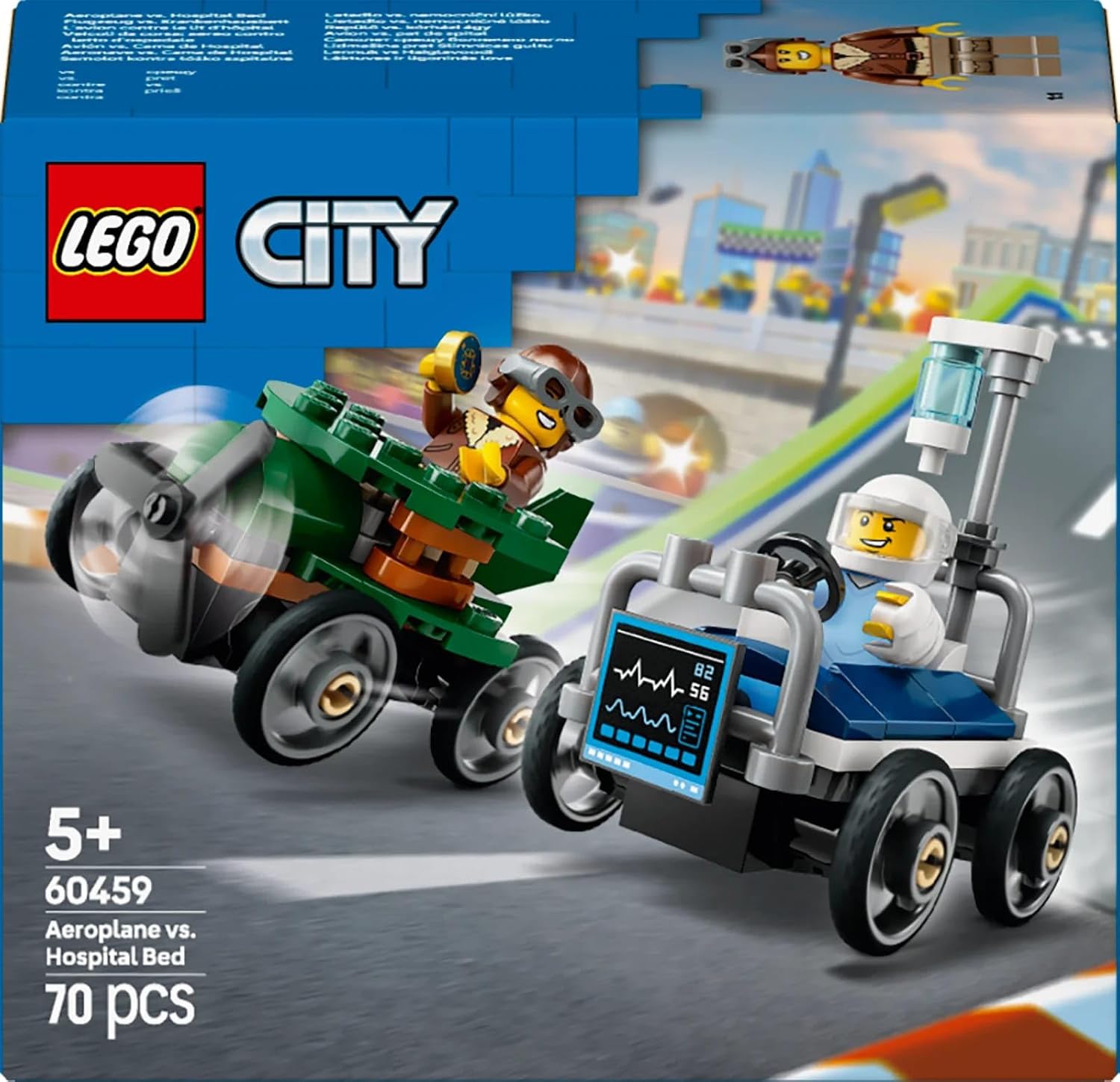 LEGO 60459 CIUDAD DE AVIÓN A CAMA DE HOSPITAL, PAQUETE DE COCHES DE CARRERAS, JUGUETE, CUMPLEAÑOS, REGALO, BLOQUES, NIÑOS - 7