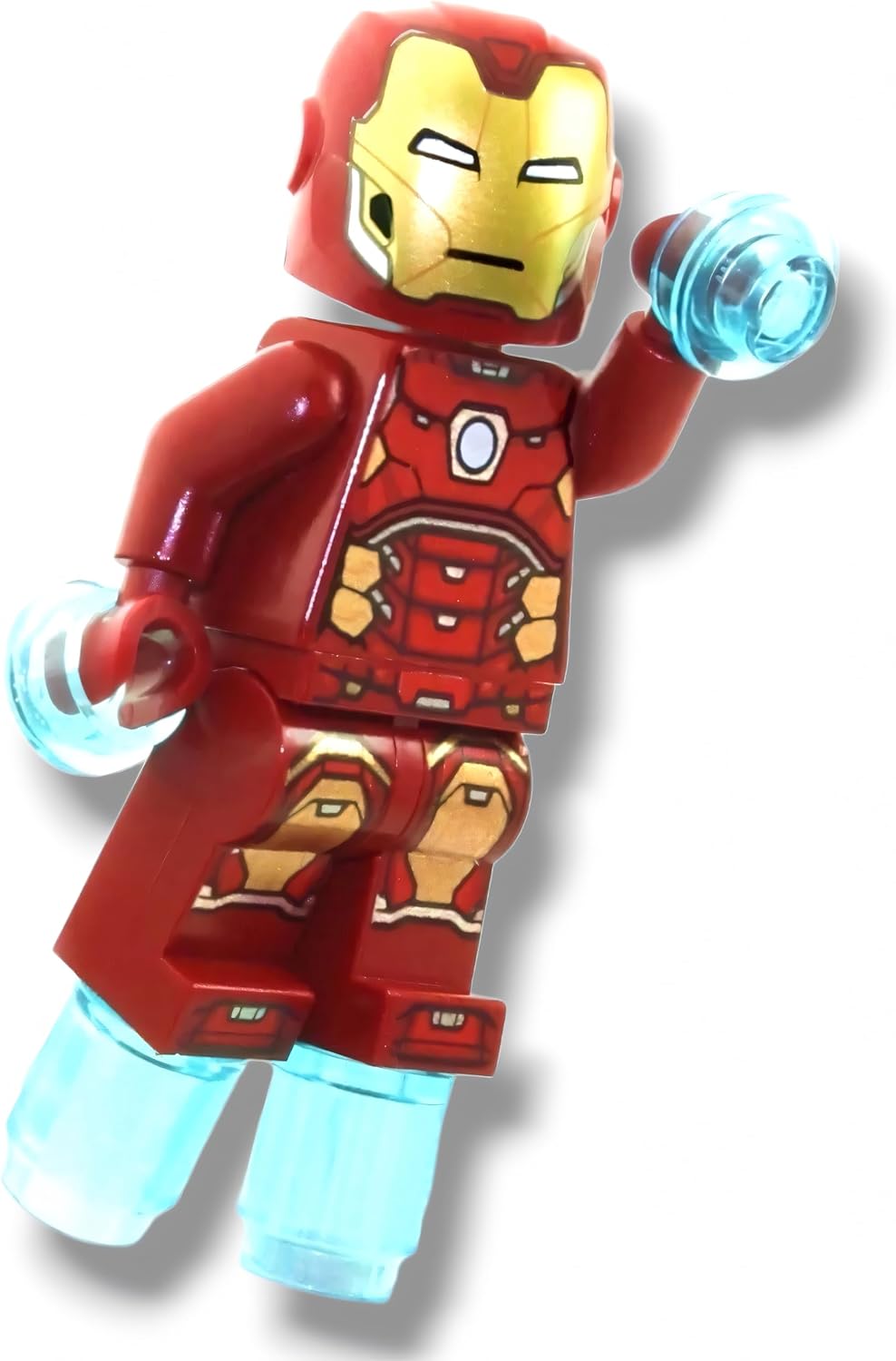 LEGO HEXÁGONO PLATEADO DE IRON MAN EN EL PECHO Y EXPLOSIONES DE PODER PARA MANOS Y PIES - 1