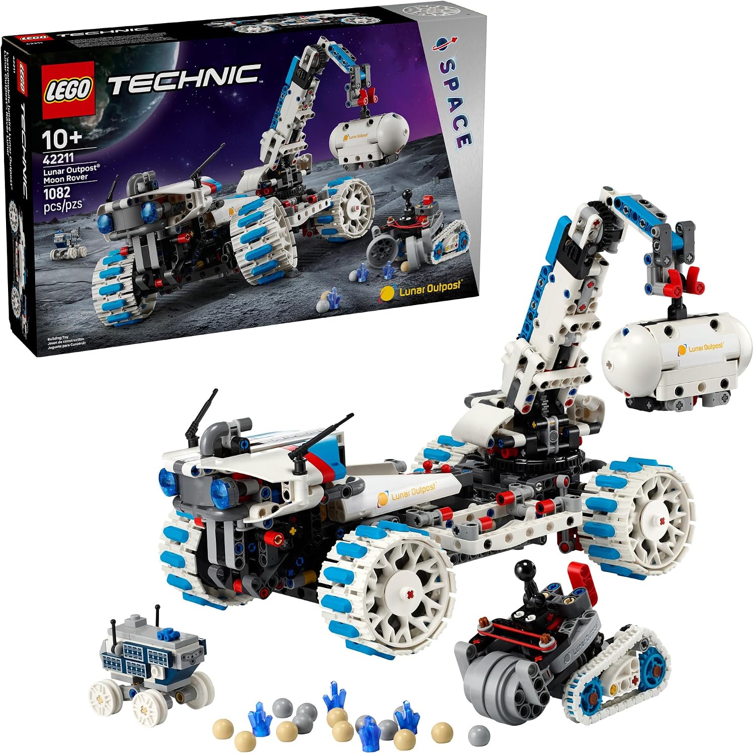 LEGO TECHNIC LUNAR OUTPOST MOON ROVER - JUGUETE DE CONSTRUCCIÓN DE VEHÍCULO ESPACIAL, EXPLORADOR TODO TERRENO PARA NIÑOS, - 1