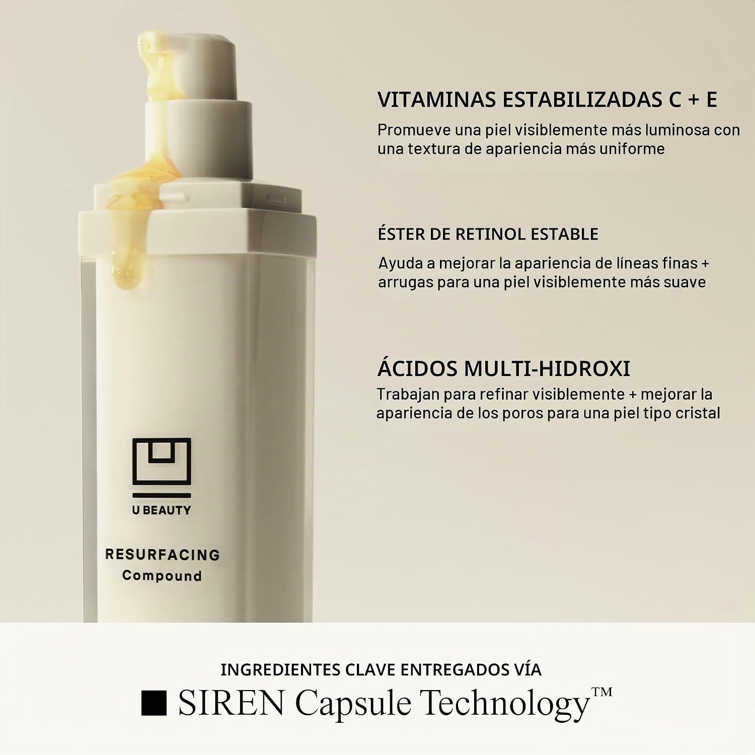 U BEAUTY SUERO COMPUESTO RESURFACEADOR - RENUEVA E ILUMINA EL SUERO FACIAL - FÓRMULA AVANZADA 8 EN 1 CON VITAMINA C, - 7