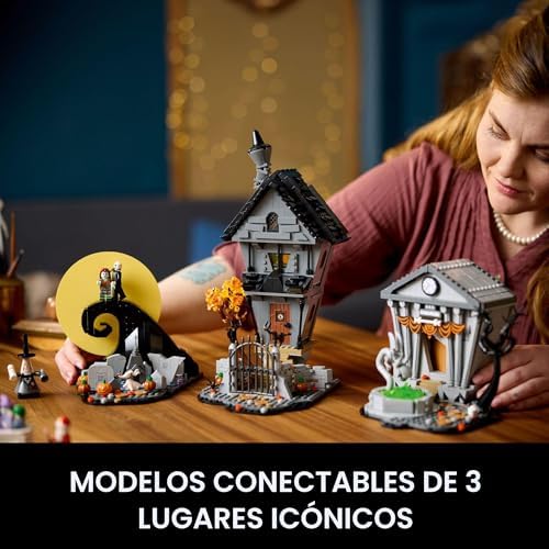 LEGO DISNEY TIM BURTON S THE NIGHTMARE BEFORE CHRISTMAS DECOR - JUEGO DE CONSTRUCCIÓN PARA ADULTOS PARA EXHIBIR, A PARTIR - 7