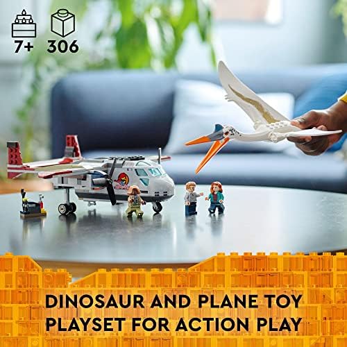 LEGO JURASSIC WORLD QUETZALCOATLUS - JUEGO DE EMBOSCADA DE AVIÓN 76947, CON FIGURA DE JUGUETE DE DINOSAURIO Y MODELO - 7