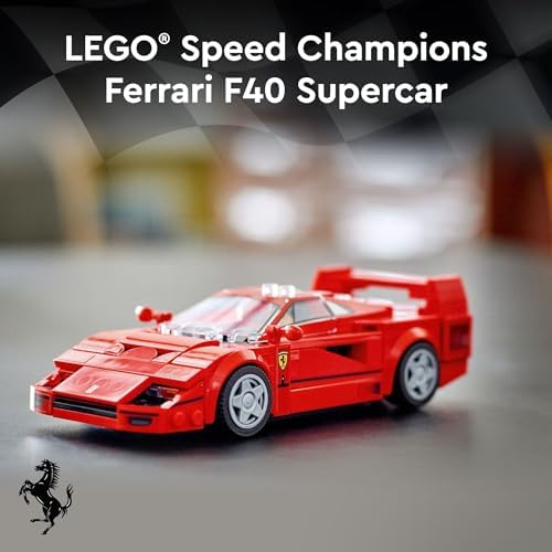 LEGO SPEED CHAMPIONS FERRARI F40 SUPERCAR, JUEGO DE CONSTRUCCIÓN DE MODELOS DE AUTOS DE JUGUETE CON MINIFIGURA DE CONDUCTOR, - 7
