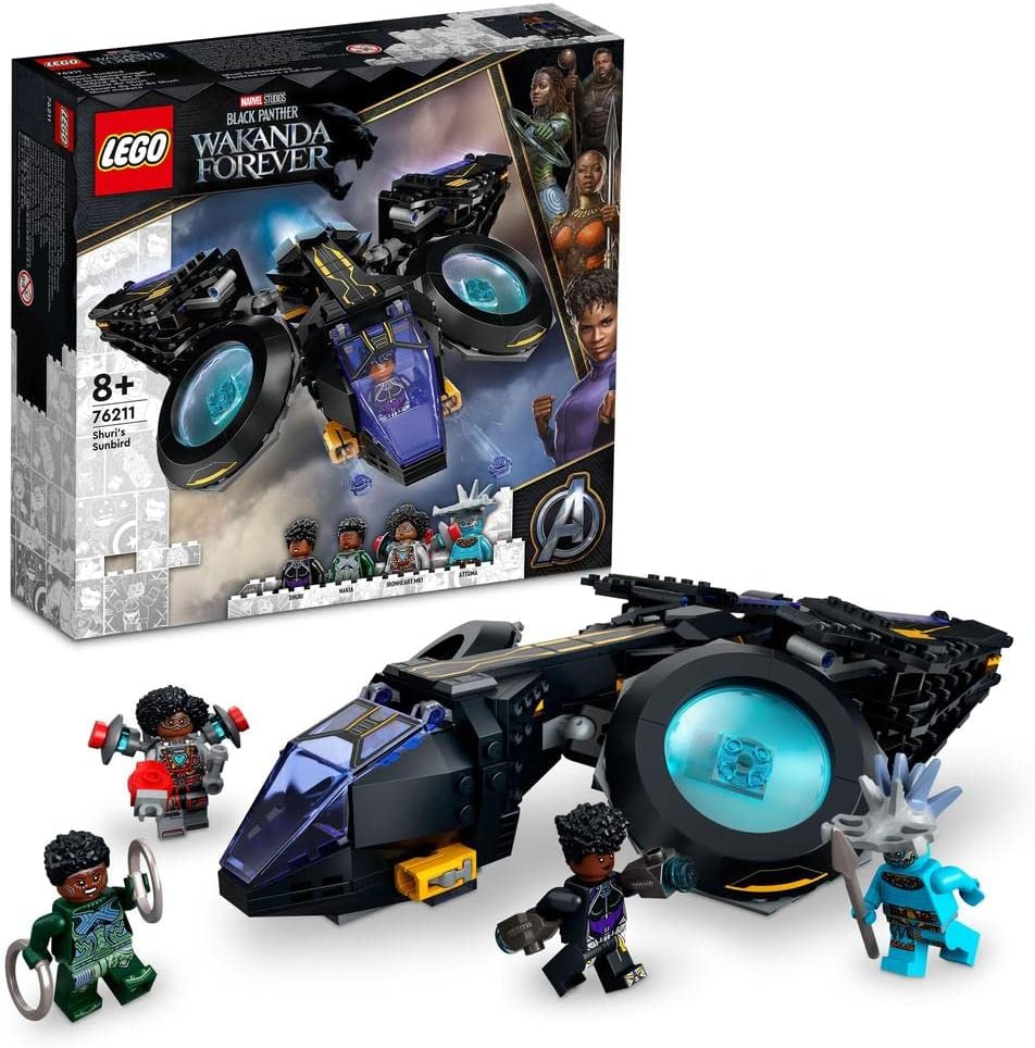 LEGO 76211 MARVEL SHURIS SUNBIRD, JUGUETE DE CONSTRUCCIÓN BLACK PANTHER, DIRIGIBLE PARA NIÑOS, JUEGO DE WAKANDA FOREVER, - 1