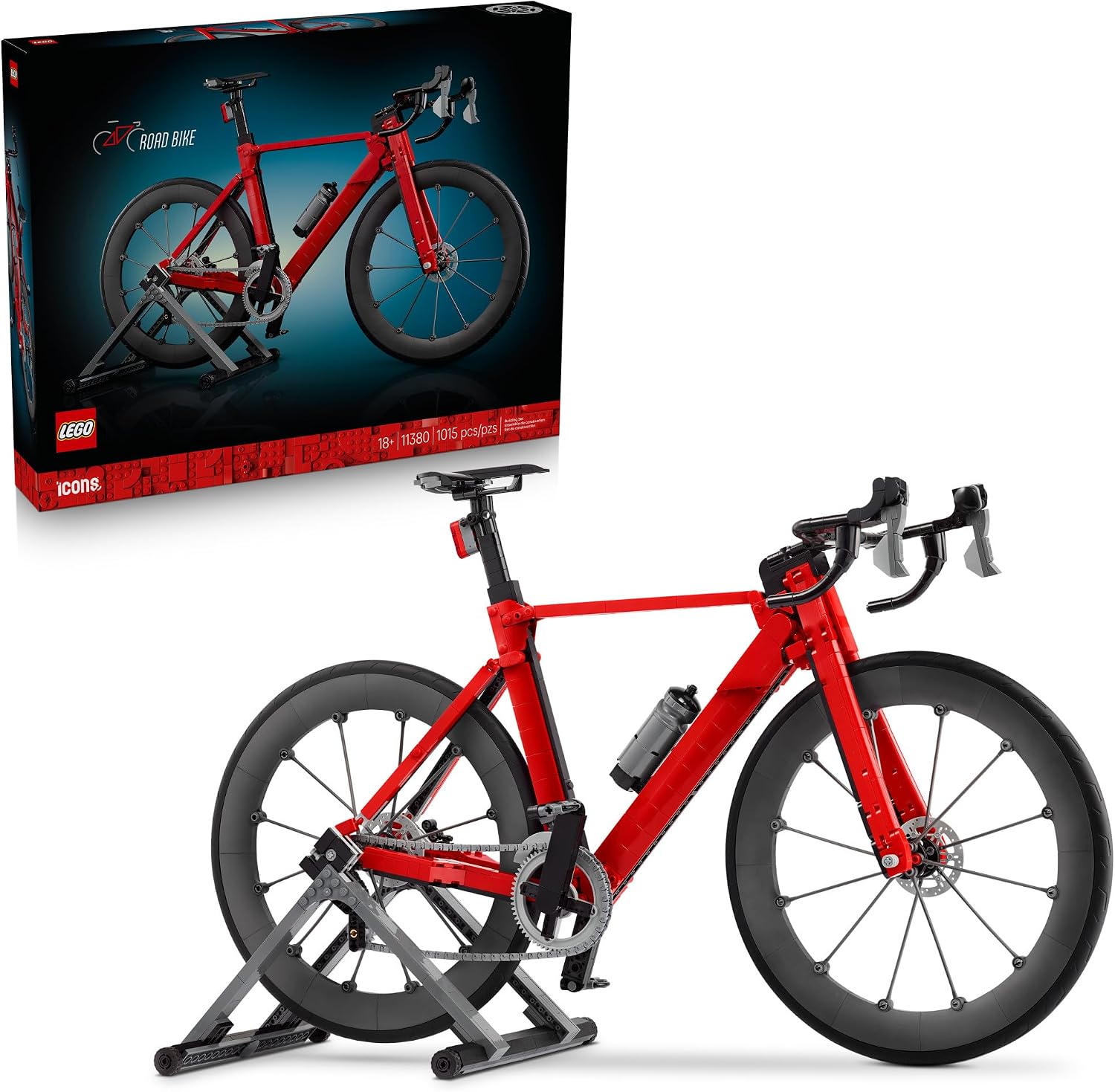 LEGO ICONS 11380 - JUEGO DE CONSTRUCCIÓN PARA ADULTOS, A PARTIR DE 18 AÑOS, MODELO DE BICICLETA DE CARRERAS CON DETALLES - 1