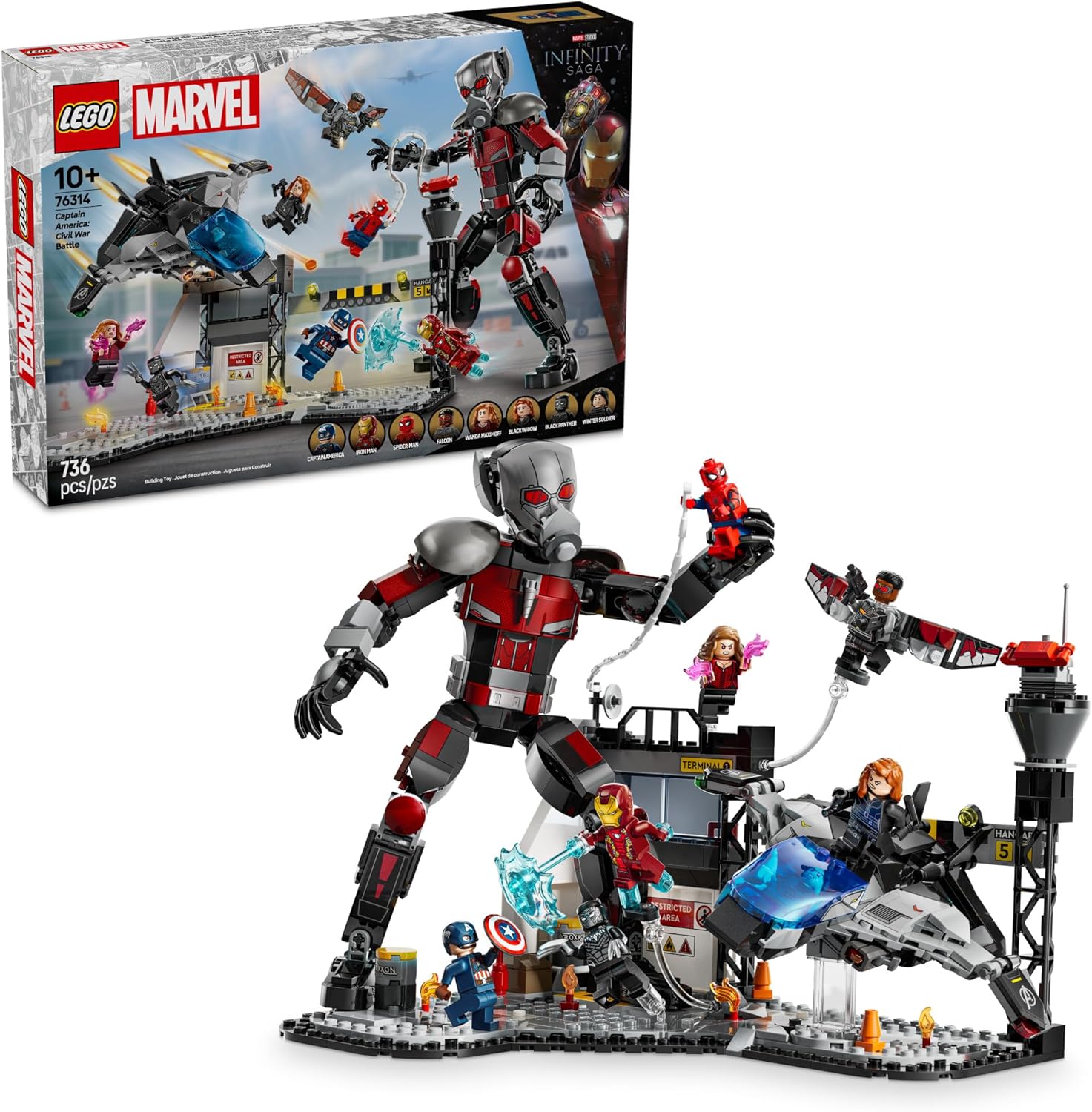 LEGO MARVEL CAPITÁN AMÉRICA: GUERRA CIVIL JUEGO DE CONSTRUCCIÓN DE BATALLA DE ACCIÓN - JUGUETE DE SUPERHÉROE DE MARVEL - 1