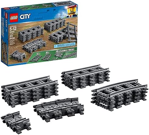 LEGO CITY TRACKS - JUEGO DE EXPANSIÓN DE VÍAS DE TREN - 20 PIEZAS ADICIONALES COMPATIBLES CON NUESTROS JUEGOS - 8 PISTAS - 4