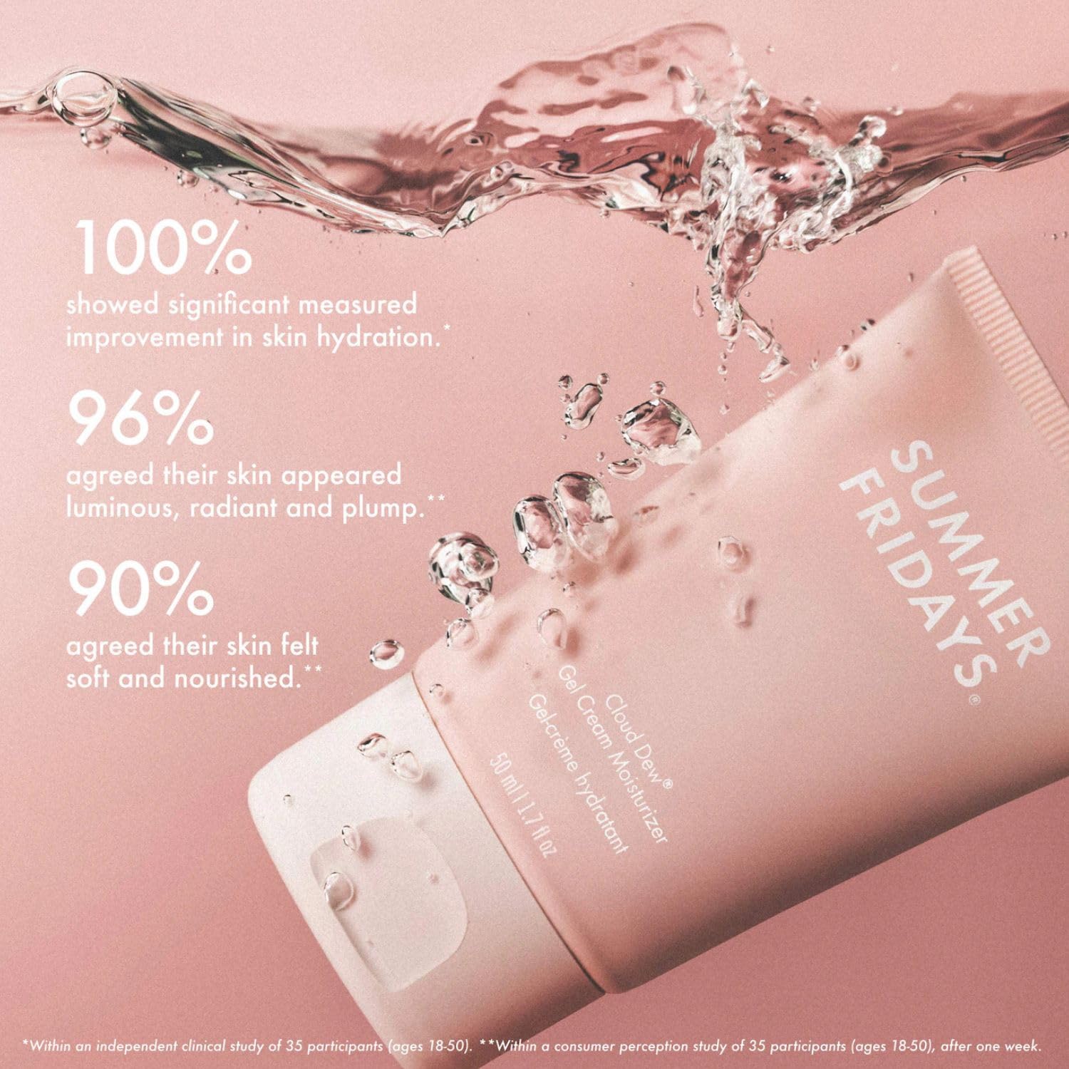 SUMMER FRIDAYS CLOUD DEW GEL CREMA HIDRATANTE - HIDRATANTE FACIAL LIGERO CON ÁCIDO HIALURÓNICO, AGUA DE COCO, EXTRACTO - 5