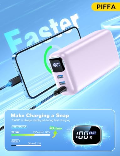 PIFFA PORTABLE CHARGER POWER BANK,50000MAH 22.5W BATTERY PACK FOR IPHONE - 7